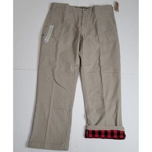 NWT Duluth Trading Pants Men's 38x30 Flex Ballroom Khakis Relaxed Flannel Lined